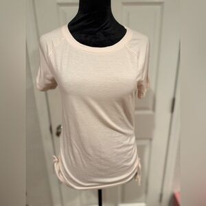 Apana Light Pink Side-Ruched Activewear Top Size Medium